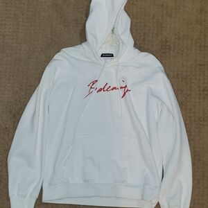 Balenciaga White and Pink Women's Hoodie